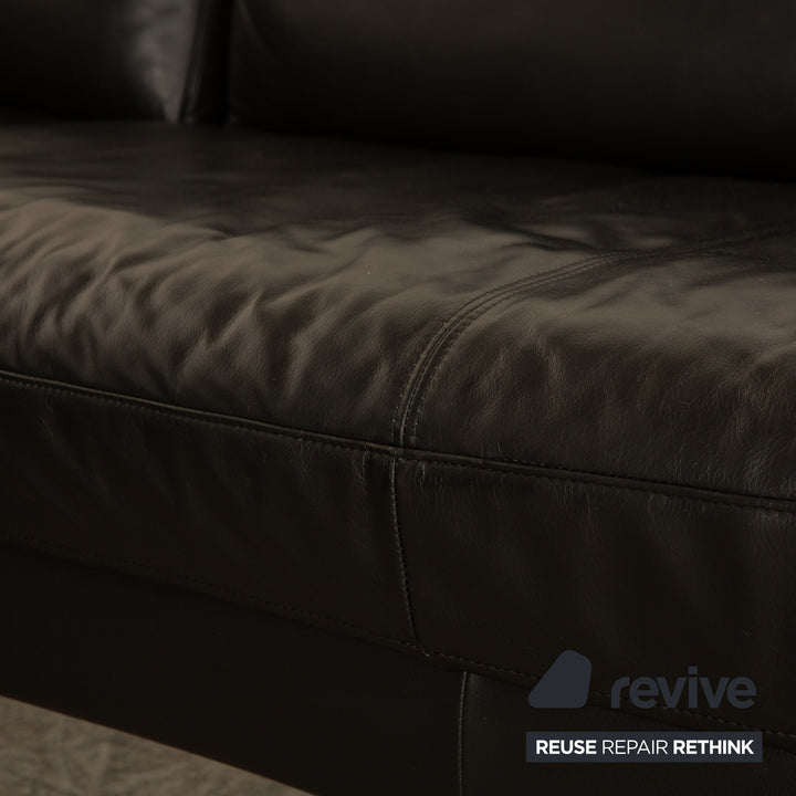 Rolf Benz Leather Corner Sofa Black Sofa Couch