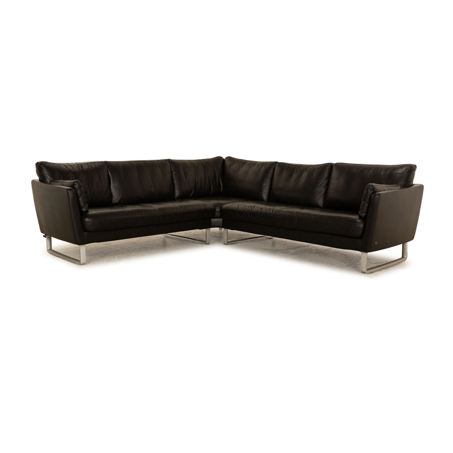 Rolf Benz Leather Corner Sofa Black Sofa Couch