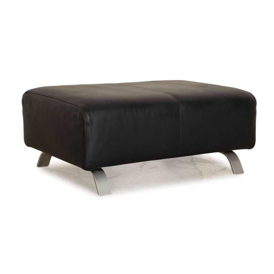 Tabouret en cuir Rolf Benz bleu foncé