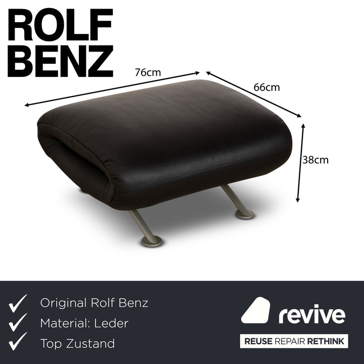 Rolf Benz Leder Hocker Schwarz
