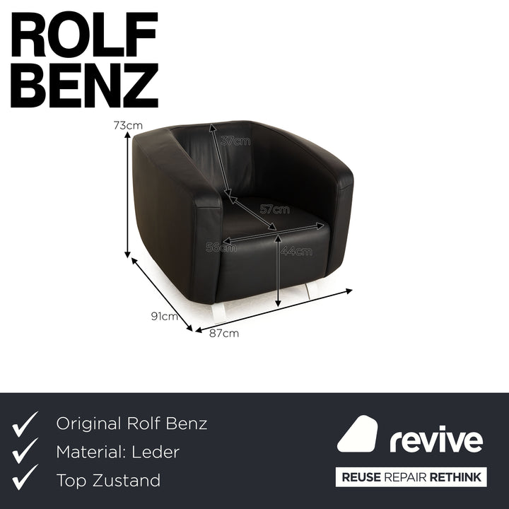 Rolf Benz Leder Sessel Dunkelblau