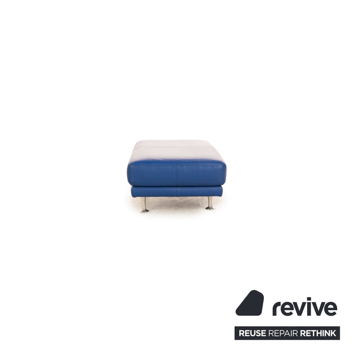 Ensemble de canapé en cuir Rolf Benz, canapé bleu, tabouret trois places