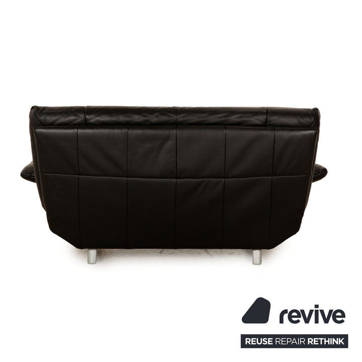 Rolf Benz Leder Zweisitzer Schwarz Sofa Couch