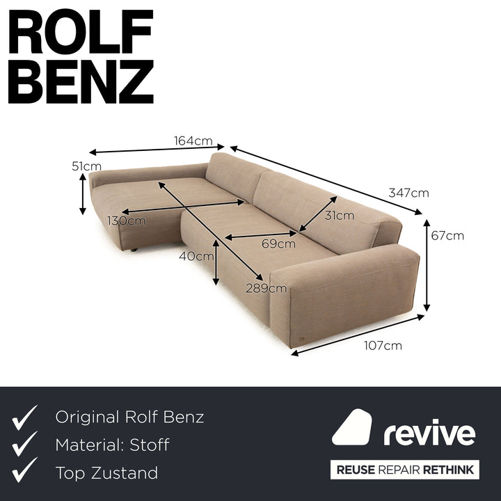 Rolf Benz Mio Stoff Ecksofa Grau Recamiere Links Sofa Couch