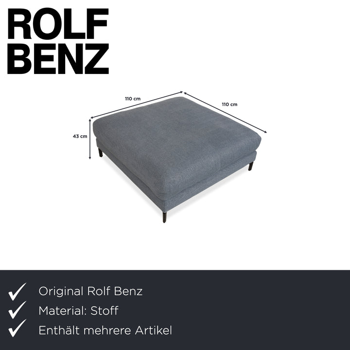 Rolf Benz Nuvola Stoff 2x Liege mit Hocker Grau Blau Anthrazit