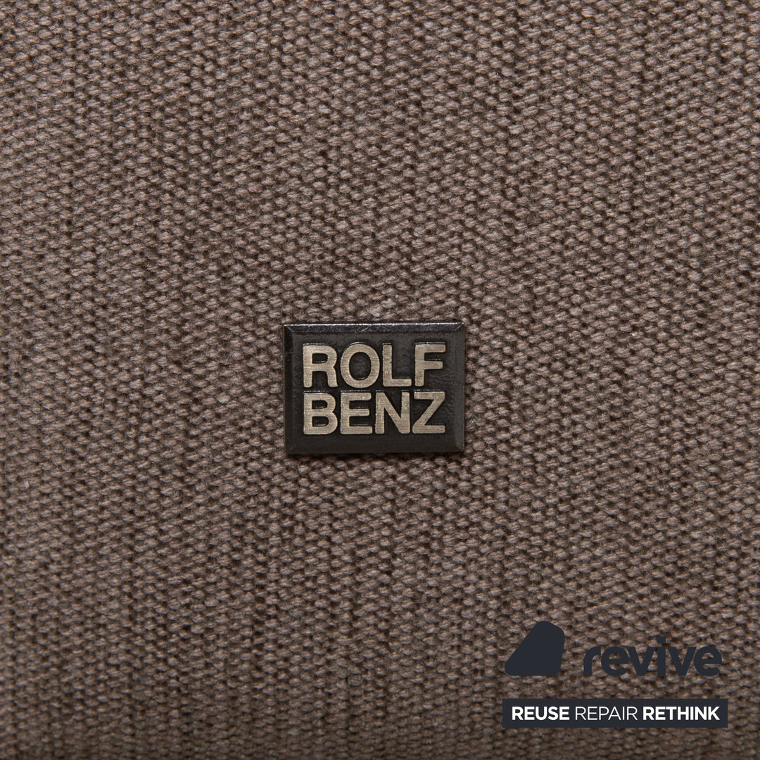Canapé d'angle en tissu Rolf Benz Onda gris, dossier rond, récamière gauche