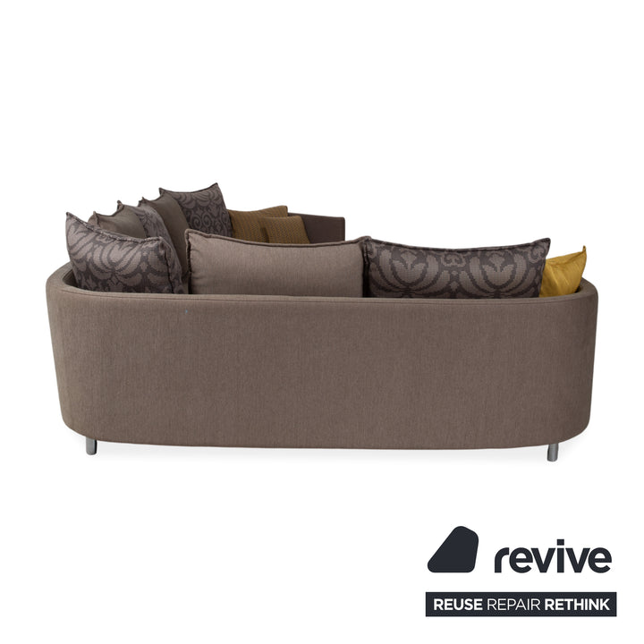 Canapé d'angle en tissu Rolf Benz Onda gris, dossier rond, récamière gauche