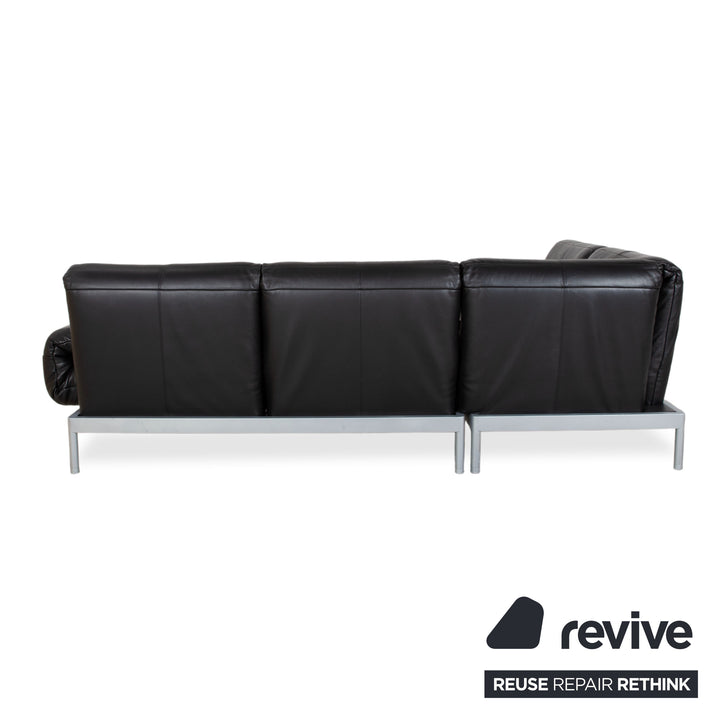 Rolf Benz Plura Ecksofa Leder Schwarz manuelle Funktion Sofa Couch