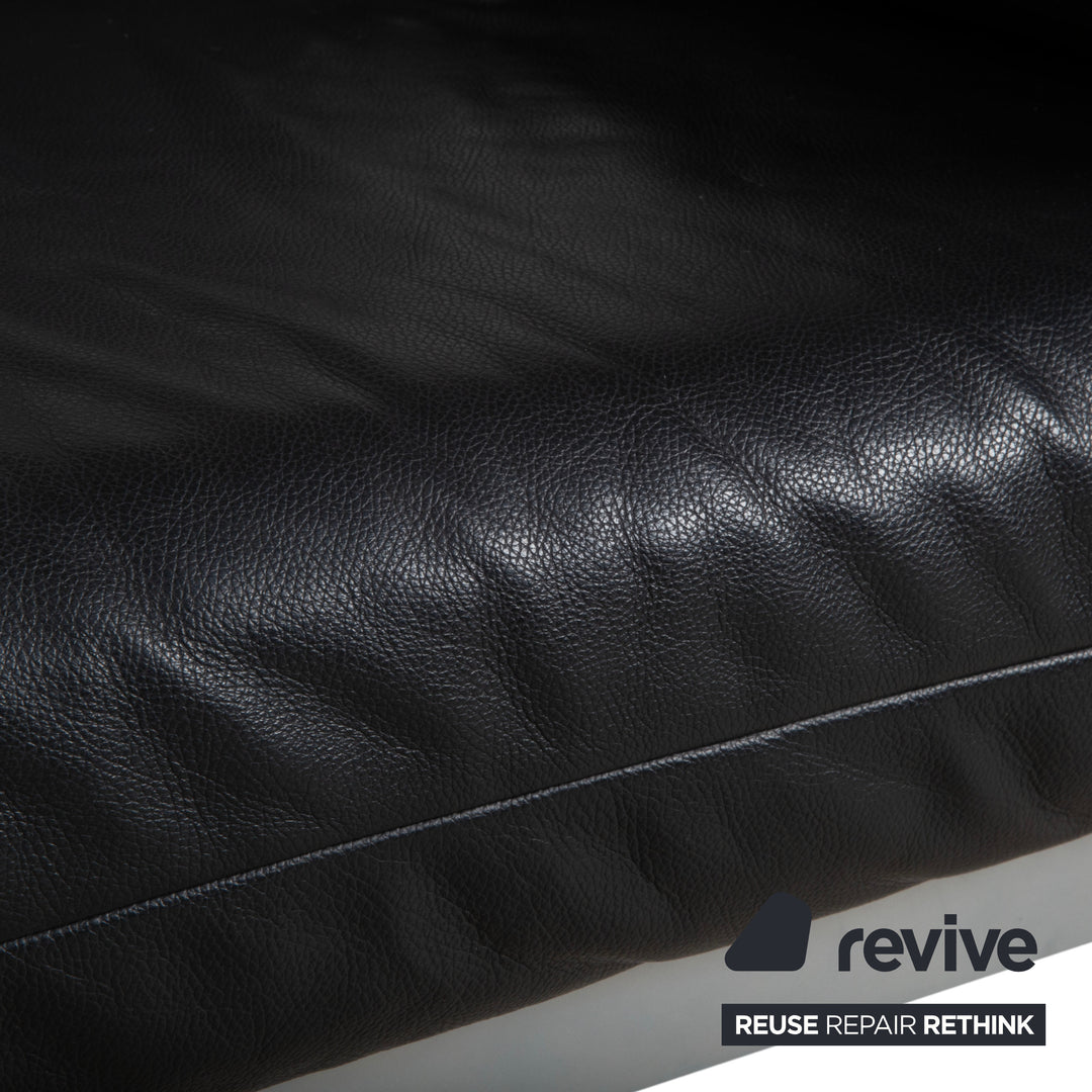 Rolf Benz Plura Ecksofa Leder Schwarz manuelle Funktion Sofa Couch