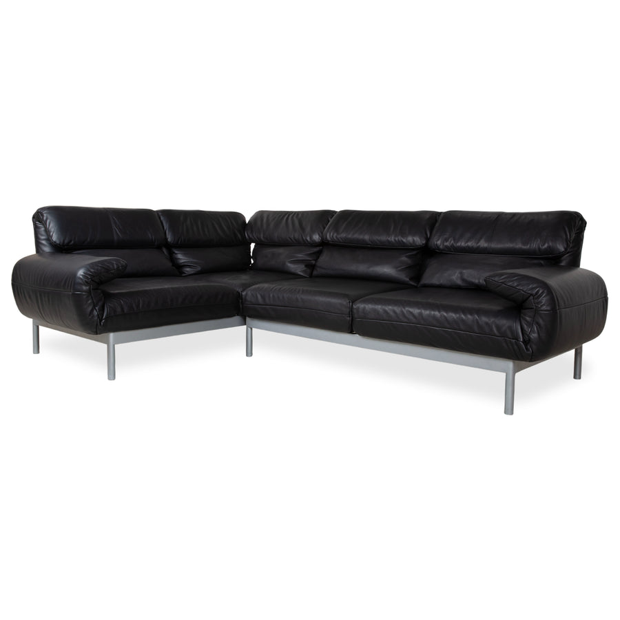 Rolf Benz Plura Ecksofa Leder Schwarz manuelle Funktion Sofa Couch