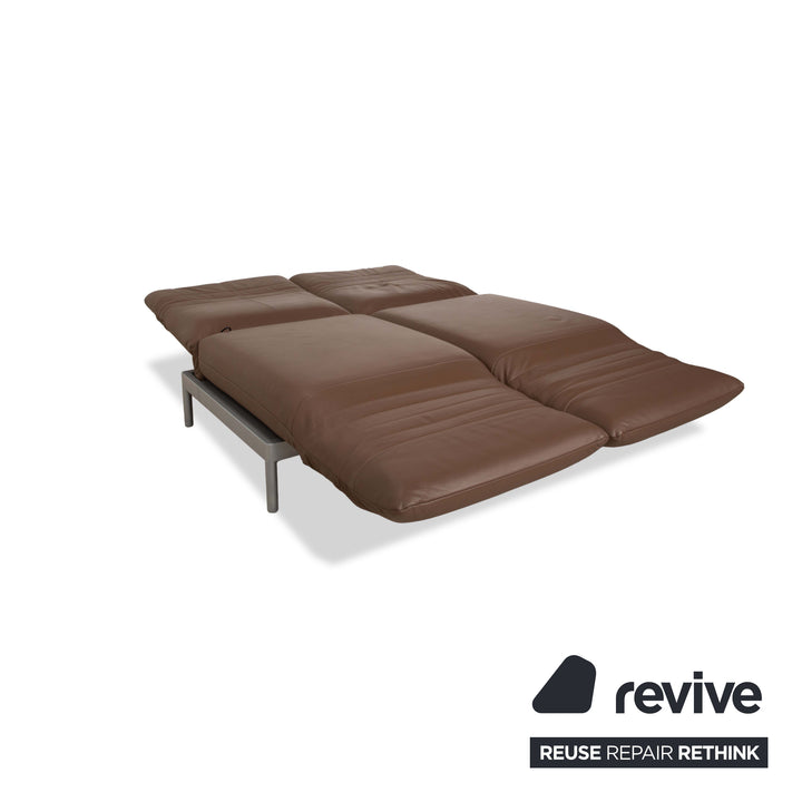 Canapé 2 places en cuir Rolf Benz Plura Marron Taupe Fonction manuelle Fonction relax Fonction inclinable