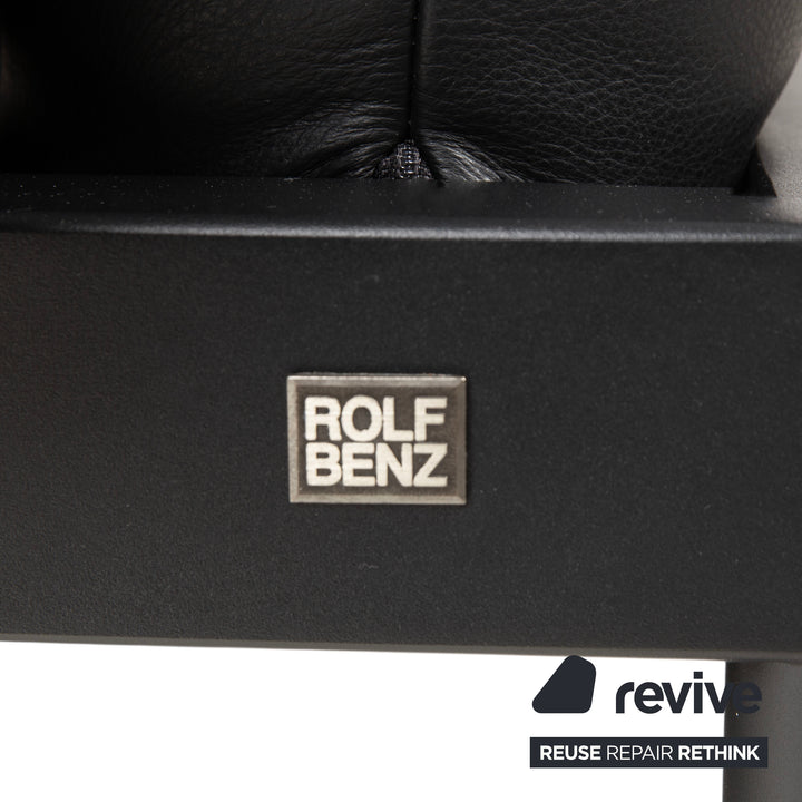 Rolf Benz Plura Leder Zweisitzer Schwarz manuelle Funktion Sofa Couch