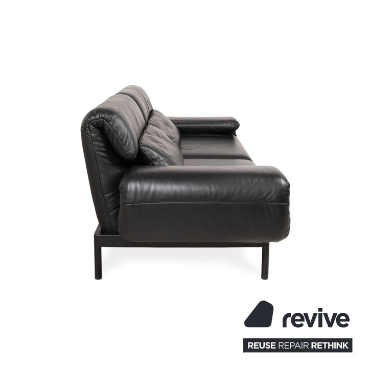 Rolf Benz Plura Leder Zweisitzer Schwarz manuelle Funktion Sofa Couch