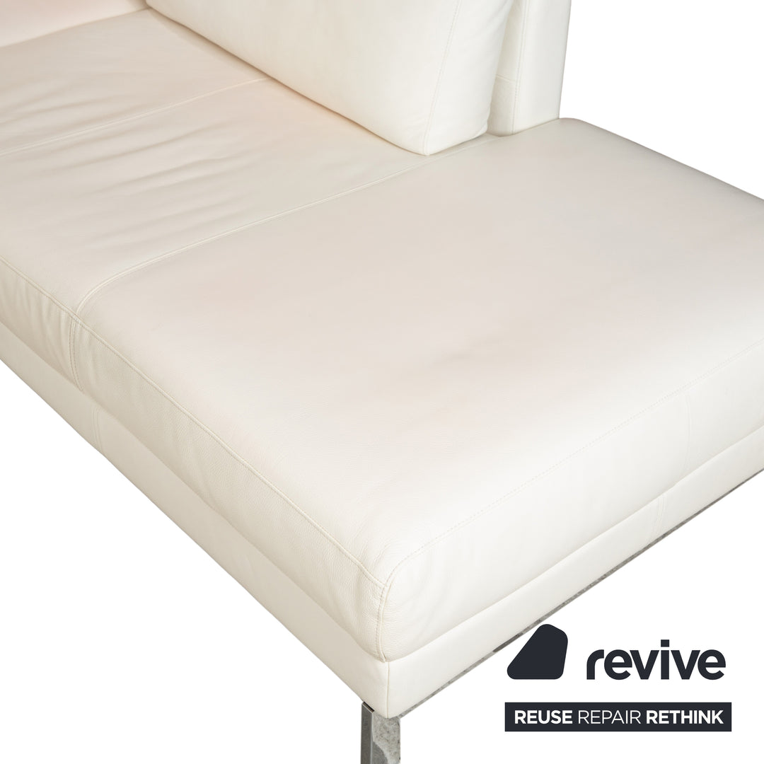 Rolf Benz Vida Leder Ecksofa Creme Weiß Sofa Couch