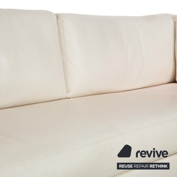 Rolf Benz Vida Leder Ecksofa Creme Weiß Sofa Couch