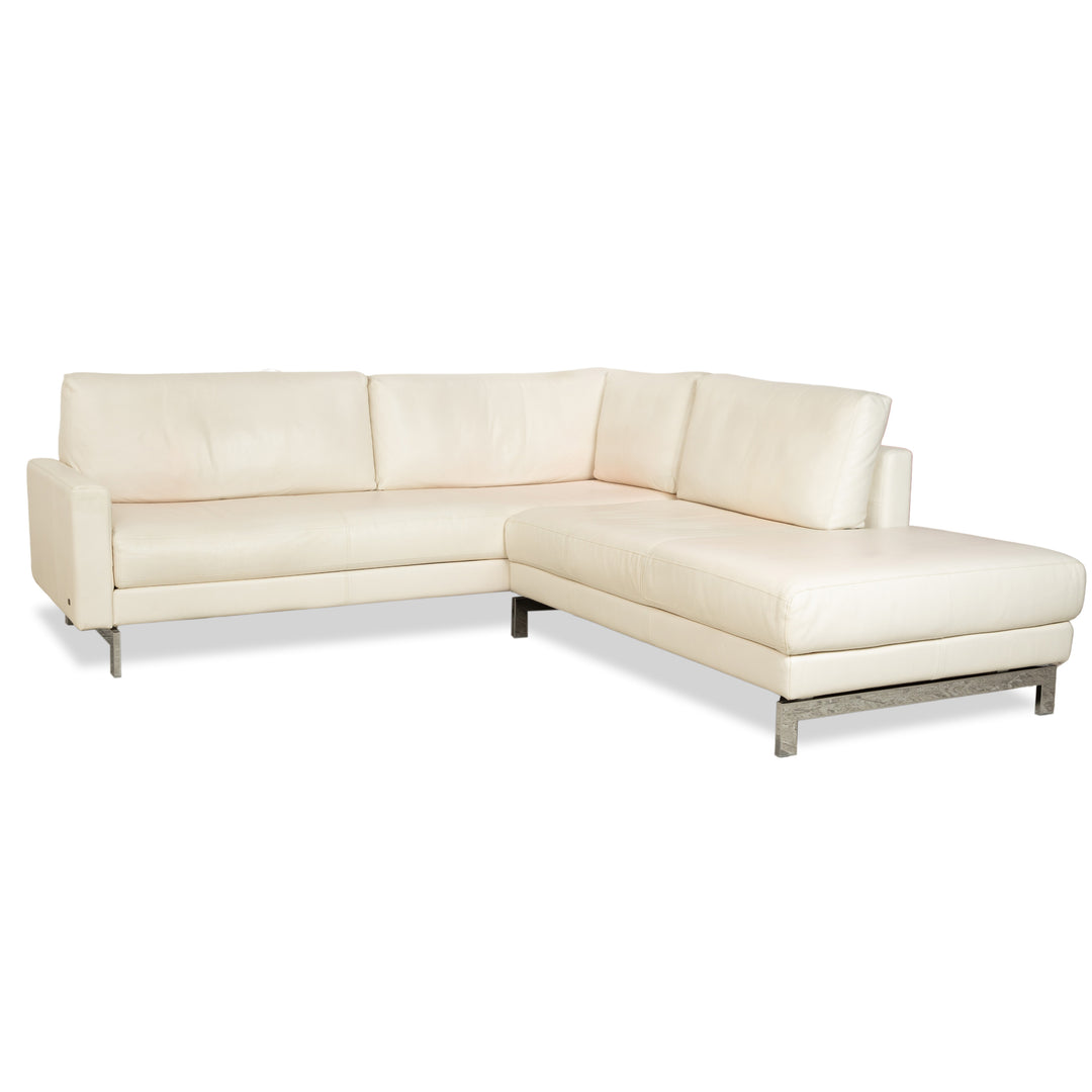 Rolf Benz Vida Leder Ecksofa Creme Weiß Sofa Couch