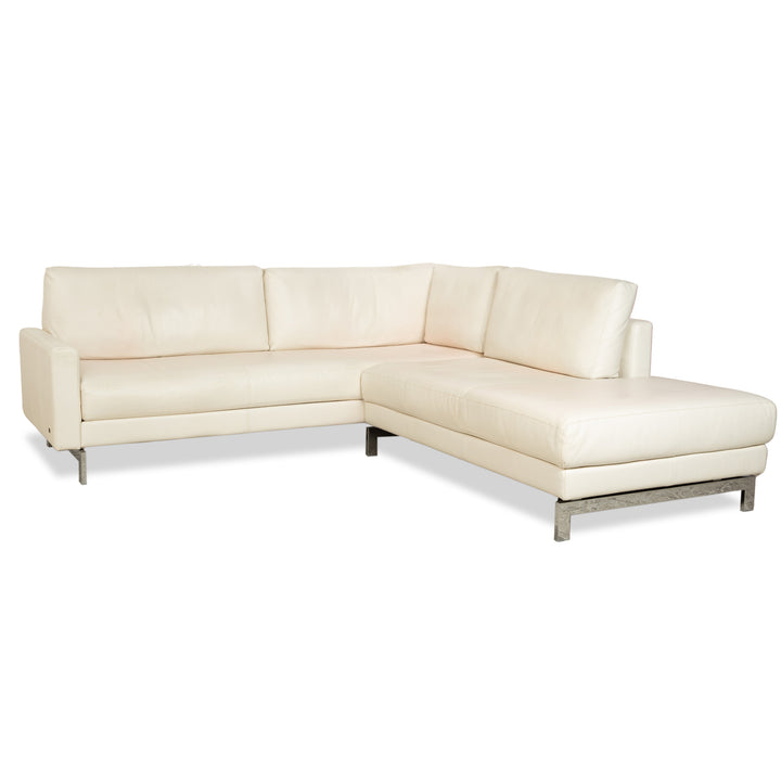 Rolf Benz Vida Leder Ecksofa Creme Weiß Sofa Couch