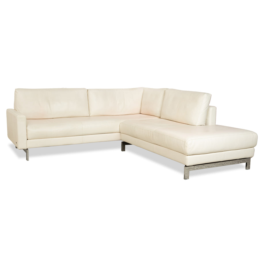 Rolf Benz Vida Leder Ecksofa Creme Weiß Sofa Couch