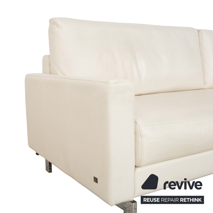 Rolf Benz Vida Leder Ecksofa Creme Weiß Sofa Couch