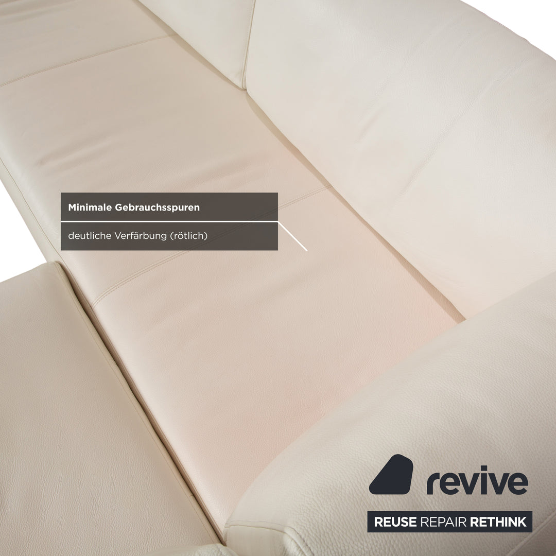 Rolf Benz Vida Leder Ecksofa Creme Weiß Sofa Couch