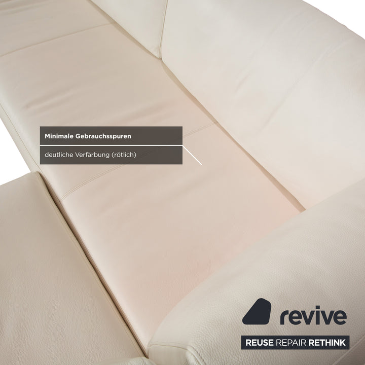 Rolf Benz Vida Leder Ecksofa Creme Weiß Sofa Couch