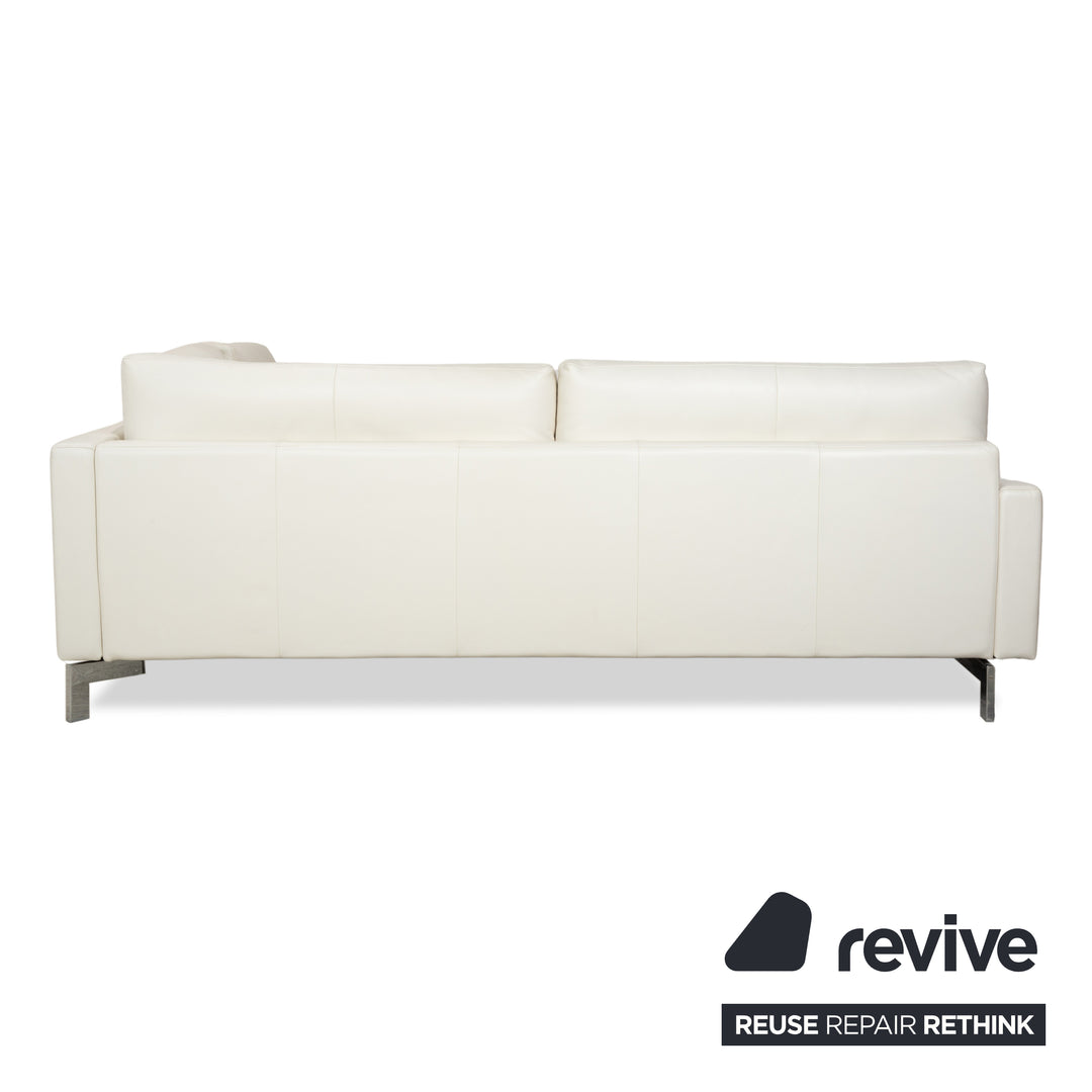 Rolf Benz Vida Leder Ecksofa Creme Weiß Sofa Couch