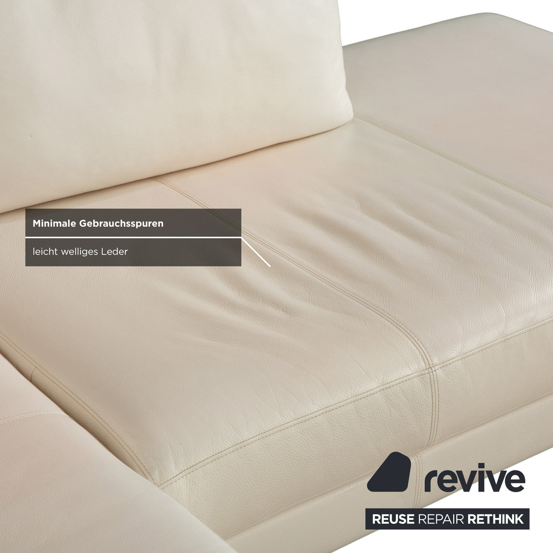 Rolf Benz Vida Leder Ecksofa Creme Weiß Sofa Couch