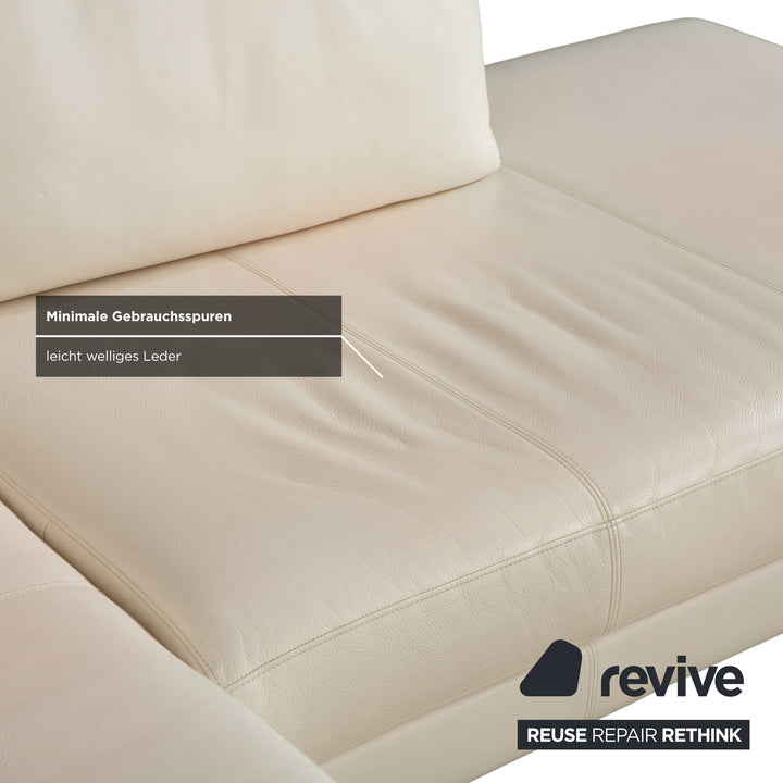 Rolf Benz Vida Leder Ecksofa Creme Weiß Sofa Couch
