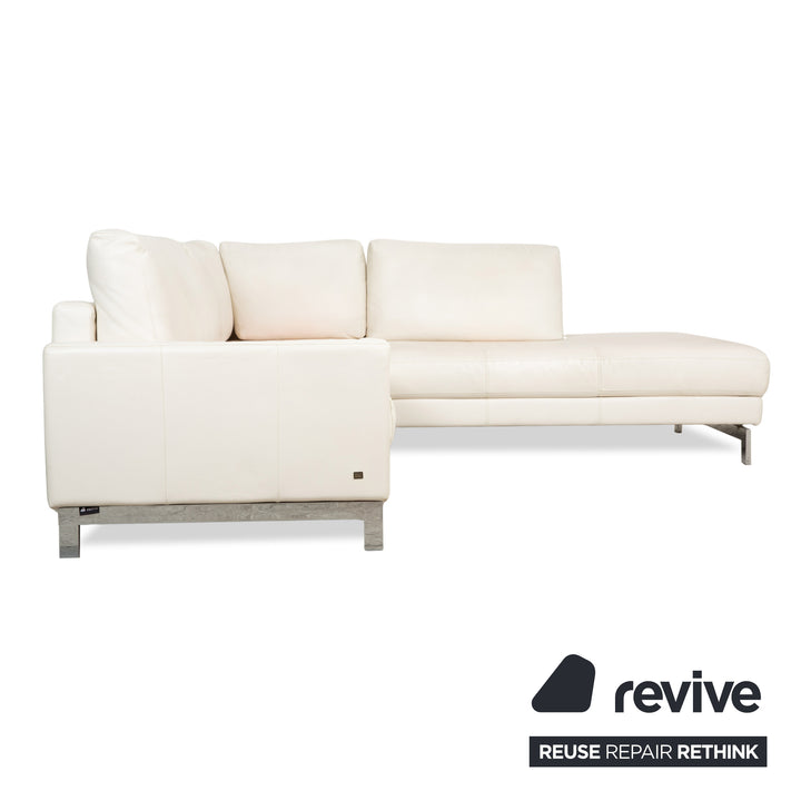 Rolf Benz Vida Leder Ecksofa Creme Weiß Sofa Couch