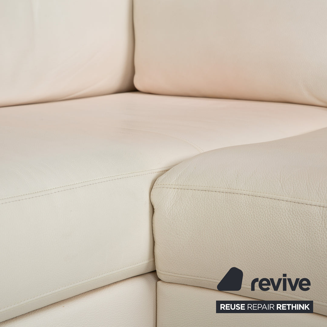 Rolf Benz Vida Leder Ecksofa Creme Weiß Sofa Couch