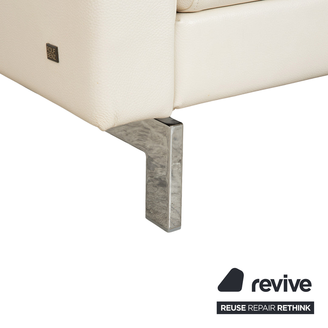 Rolf Benz Vida Leder Ecksofa Creme Weiß Sofa Couch