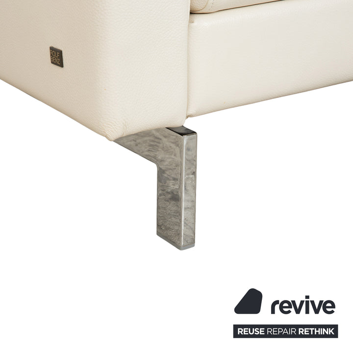 Rolf Benz Vida Leder Ecksofa Creme Weiß Sofa Couch