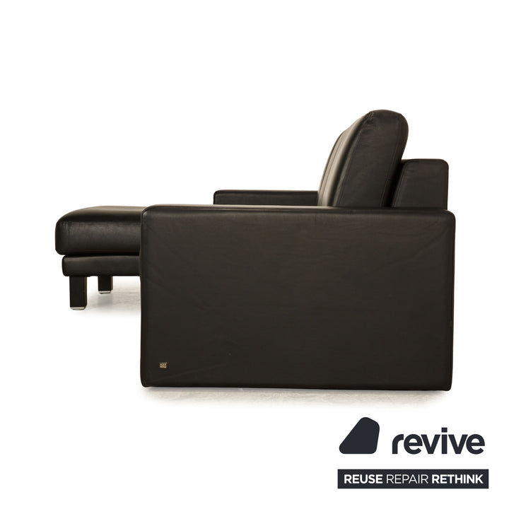 Rolf Benz Vida Leder Ecksofa Schwarz Recamiere Links Sofa Couch