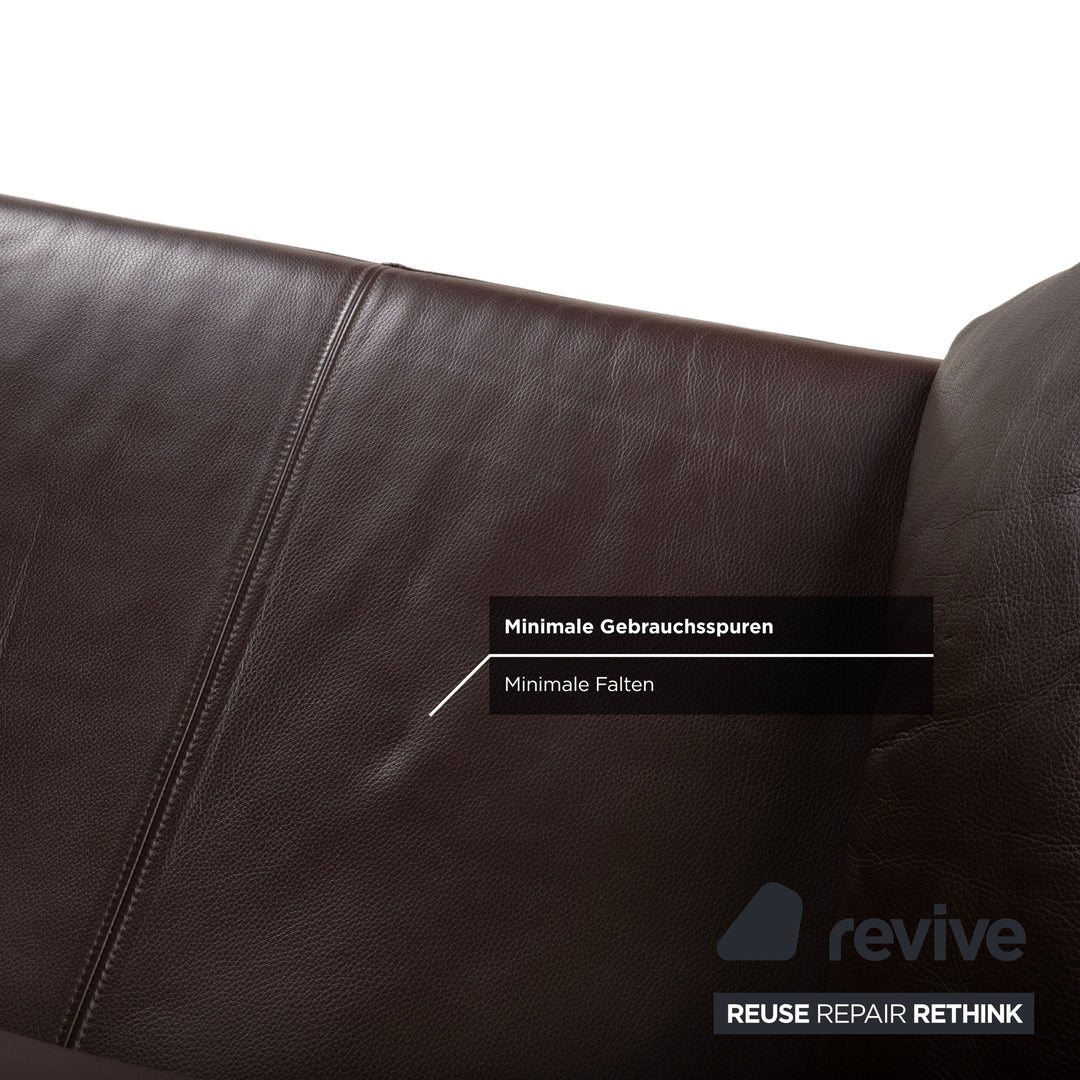 Rolf Benz Vida Leder Zweisitzer Braun Sofa Couch Chrom