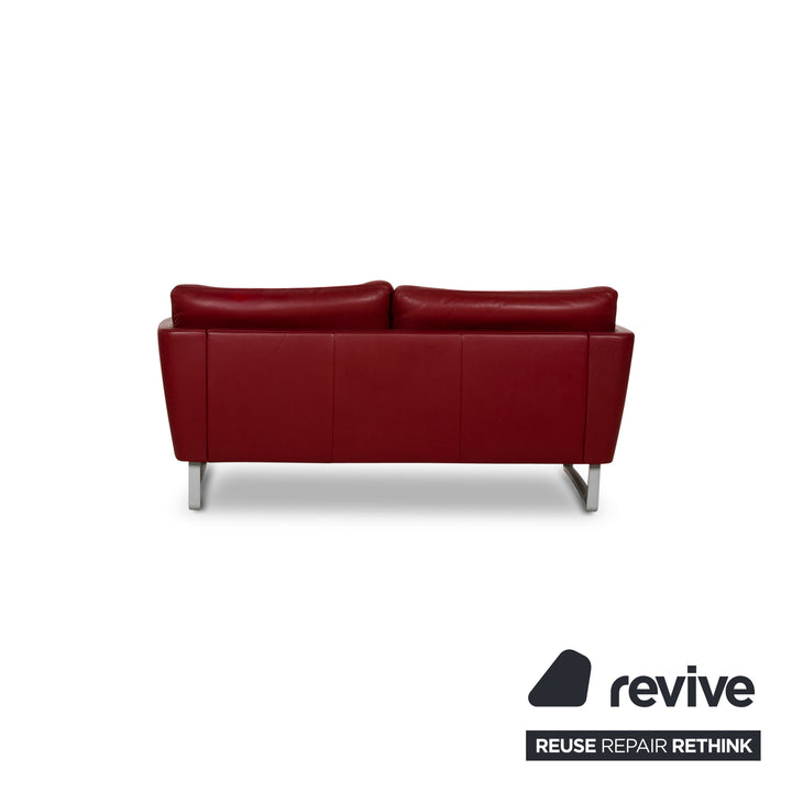 Rolf Benz Vida Leder Zweisitzer Rot Sofa Couch
