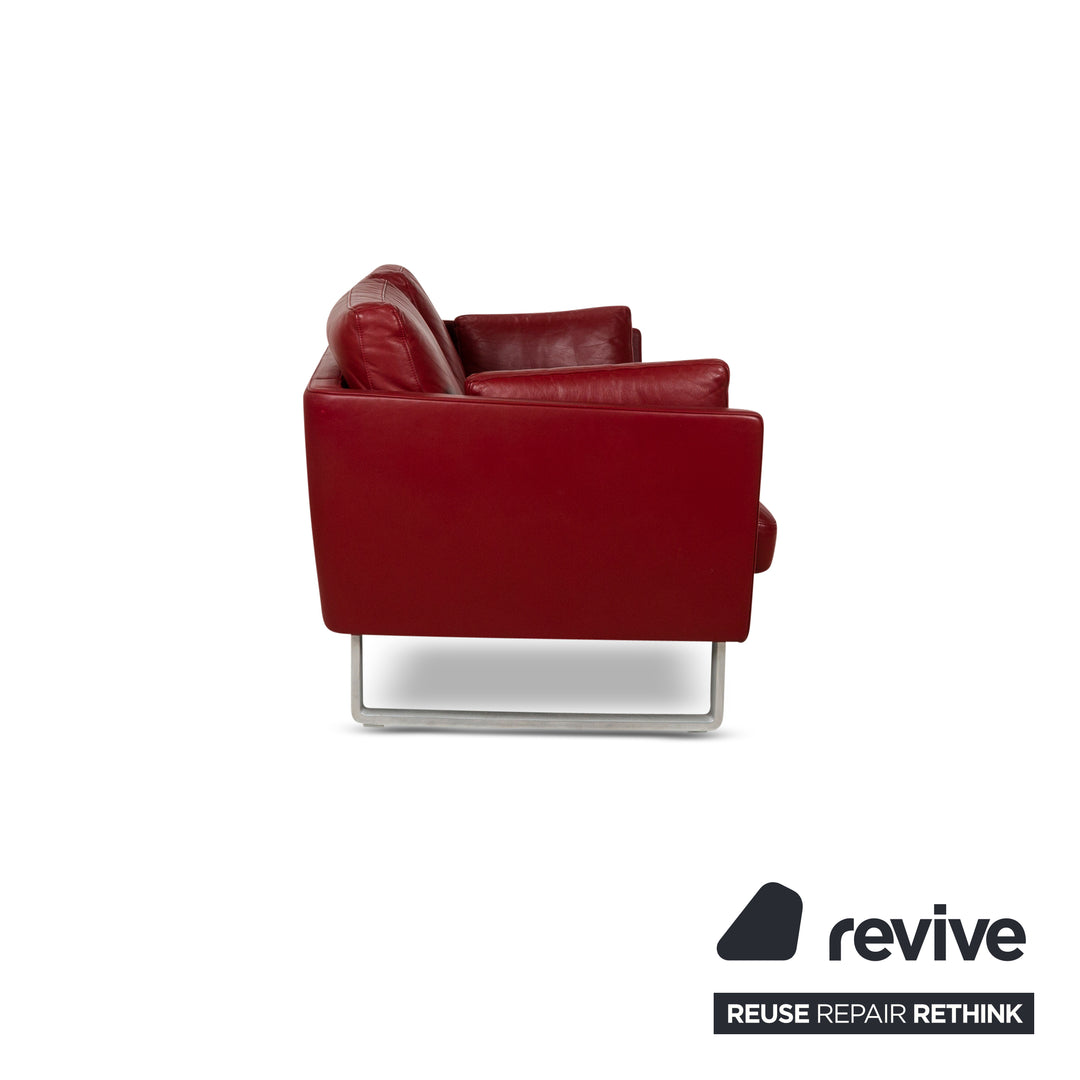 Rolf Benz Vida Leder Zweisitzer Rot Sofa Couch