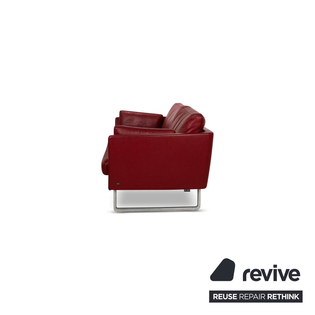 Rolf Benz Vida Leder Zweisitzer Rot Sofa Couch