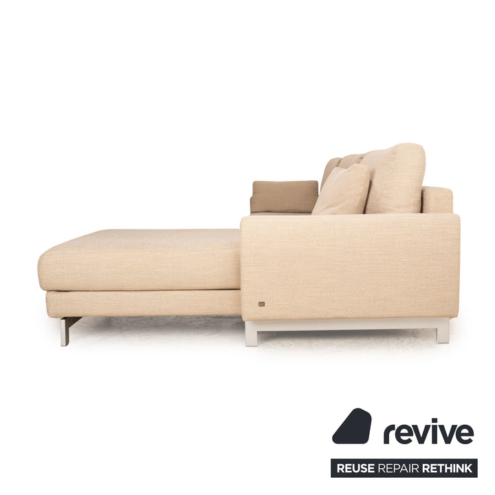 Rolf Benz Vida Canapé d'angle en tissu Beige Recamiere Canapé droit
