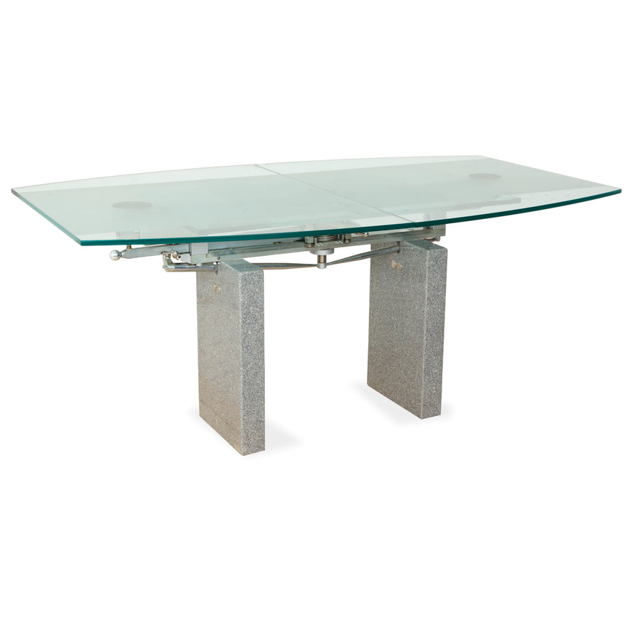 Ronald Schmitt K5000/E Glas Esstisch Silber Granit manuelle Funktion Ausziehfunktion