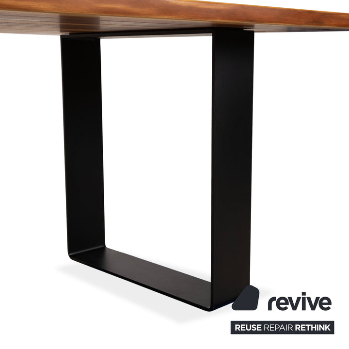 Rott Woodart Solid Wood Dining Table Brown Black 240 x 100 cm