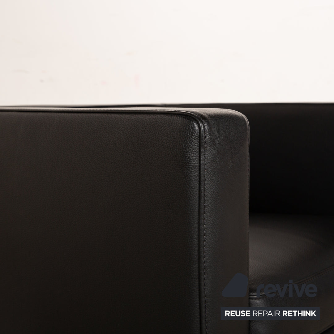 Saba Italia Fauteuil En Cuir Noir