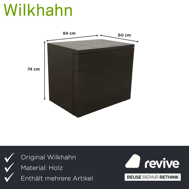 Set Wilkhahn Holz Sideboard Schwarz Anthrazit Kommode