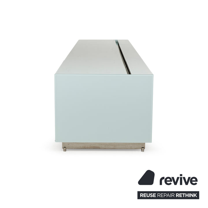 Buffet bas Spectral Cocoon en verre et bois bleu glacier
