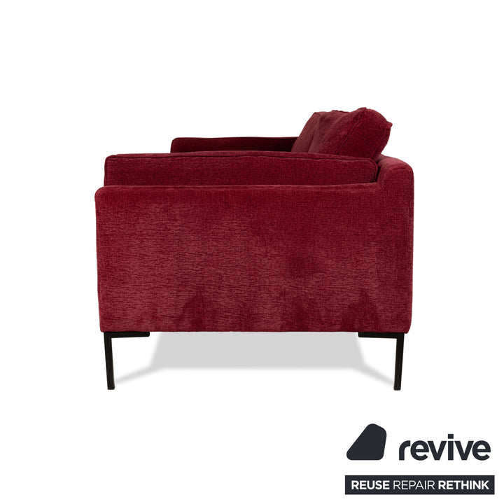 Stoff Dreisitzer Sofa Rot Couch