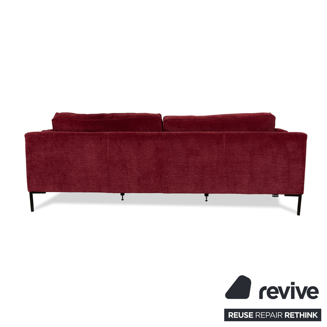 Stoff Dreisitzer Sofa Rot Couch