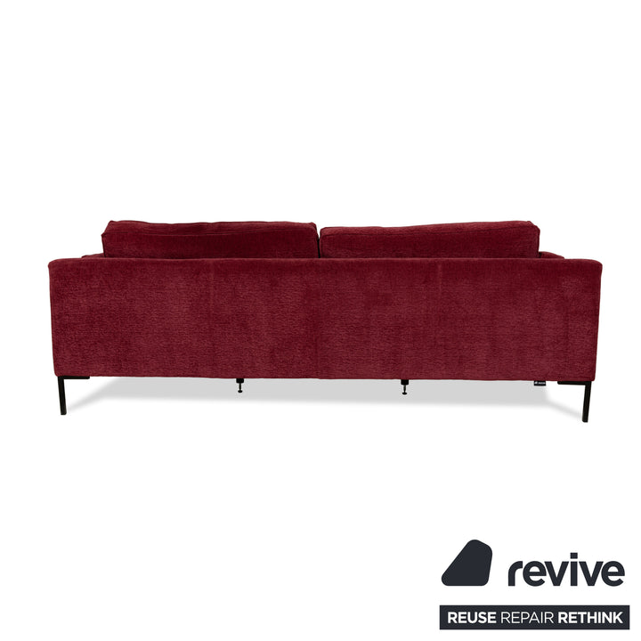 Stoff Dreisitzer Sofa Rot Couch
