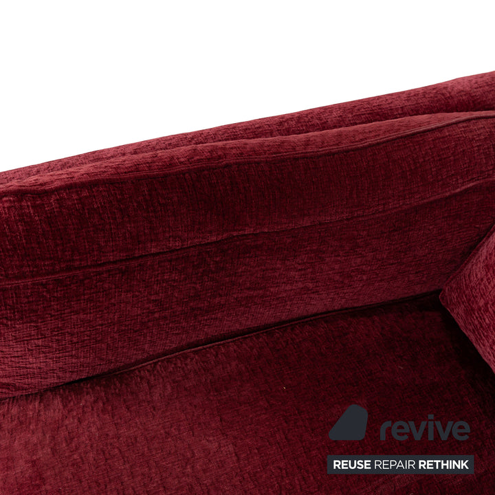 Stoff Dreisitzer Sofa Rot Couch