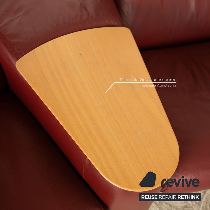 Canapé d'angle en cuir Stressless Arion rouge foncé, fonction manuelle