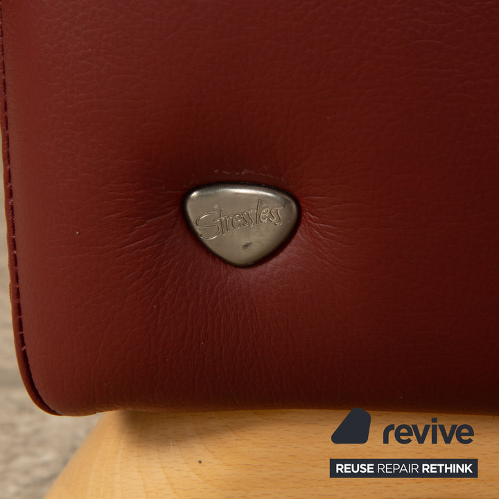 Canapé d'angle en cuir Stressless Arion rouge foncé, fonction manuelle