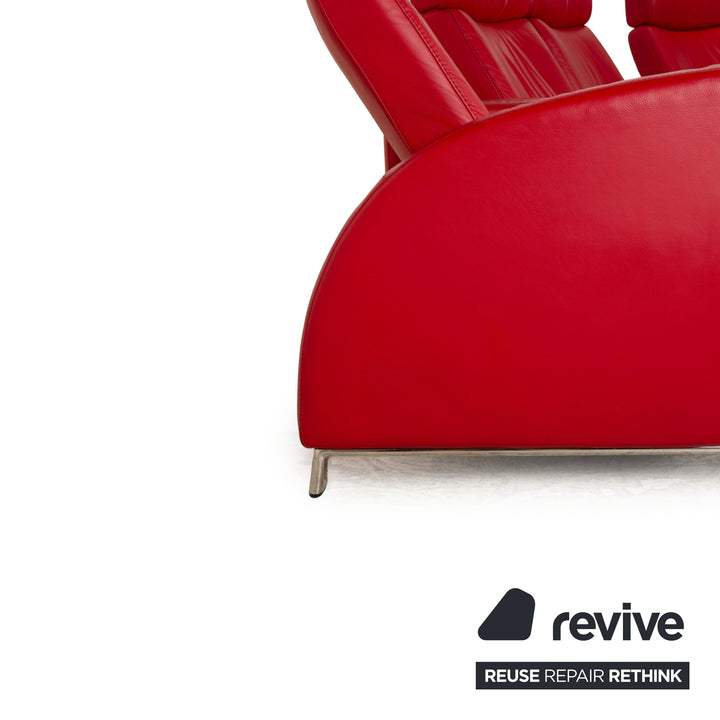 Stressless Arion Leder Sofa Rot Viersitzer Heimkino Relaxfunktion manuelle Funktion Couch